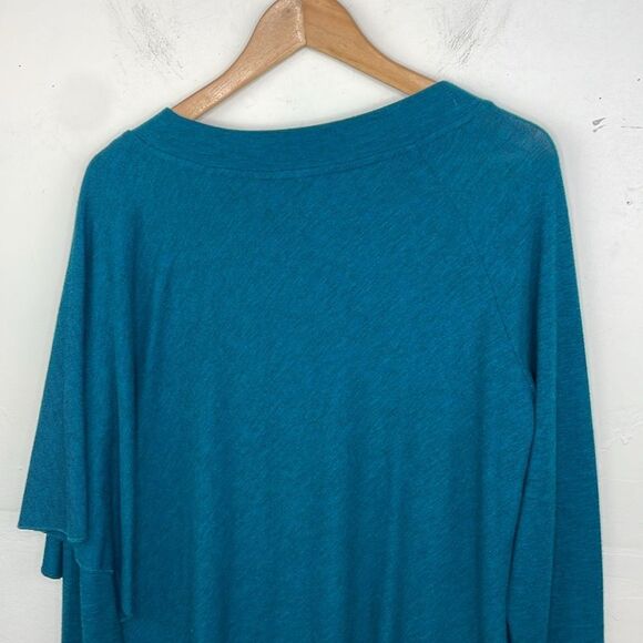 Soft Surroundings Teal Madeline Tunic light sweater long sleeve size Small - Picture 8 of 14